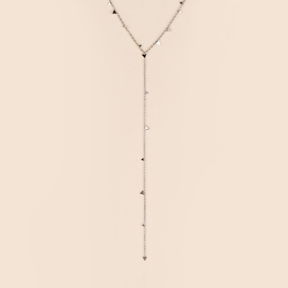 COLLANA GIROCOLLO CON FILO PENDENTE E TRIANGOLI