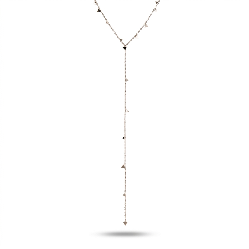 COLLANA GIROCOLLO CON FILO PENDENTE E TRIANGOLI