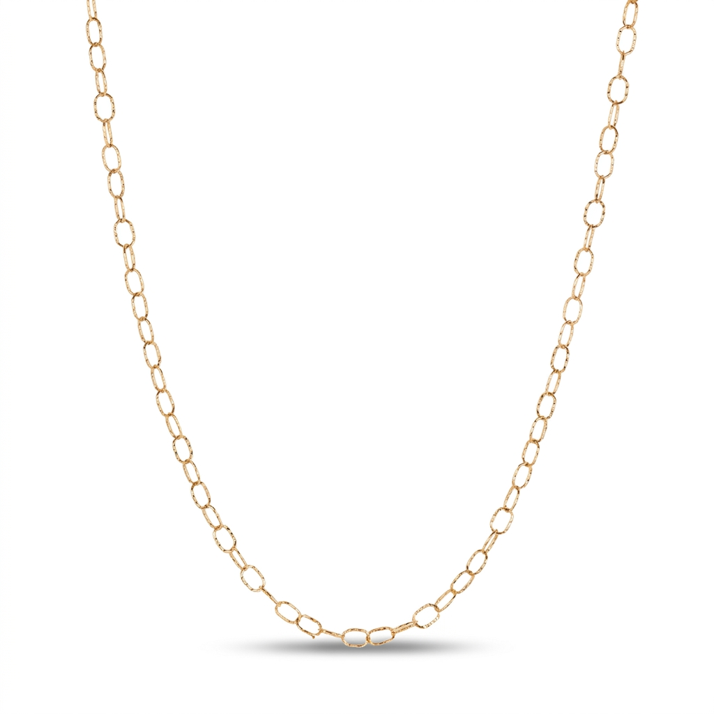 COLLANA LUNGA BASICA A CATENA CON MAGLIE BATTUTE