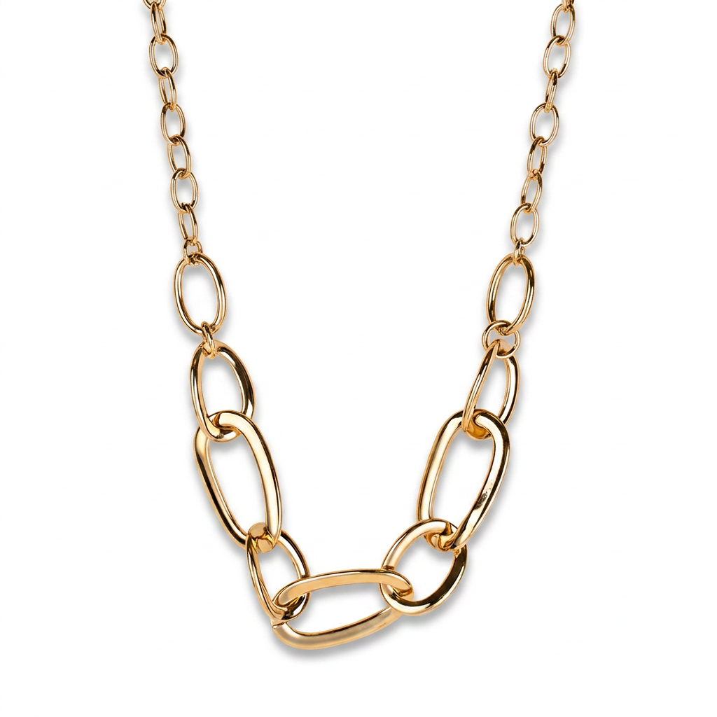 COLLANA A GIROCOLLO CON MAGLIA GRANDE NELLA PARTE CENTRALE