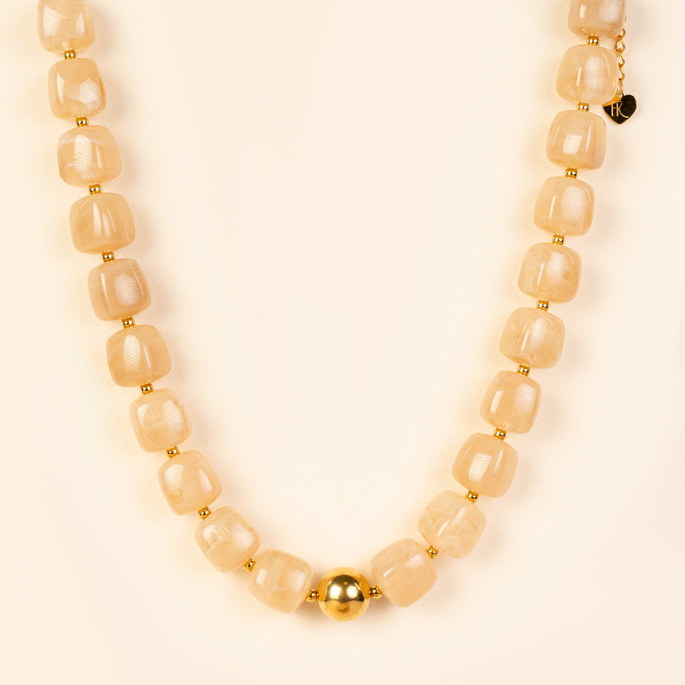 COLLANA GIROCOLLO CON PIETRE QUADRATE E SFERA CENTRALE