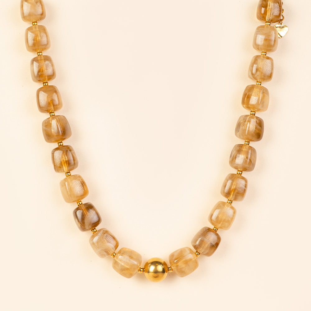 COLLANA GIROCOLLO CON PIETRE QUADRATE E SFERA CENTRALE