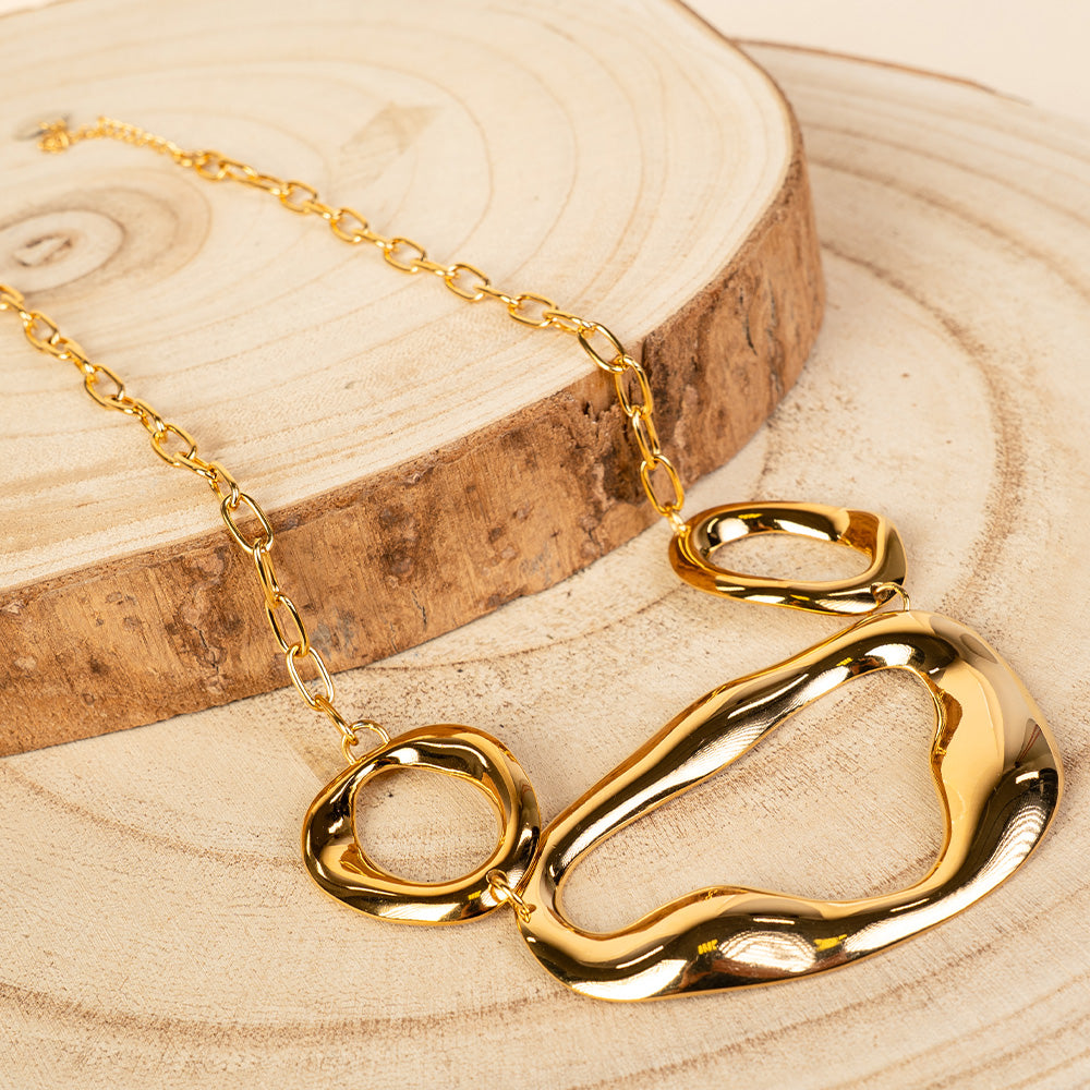 COLLANA GIROCOLLO CON ANELLI IRREGOLARI