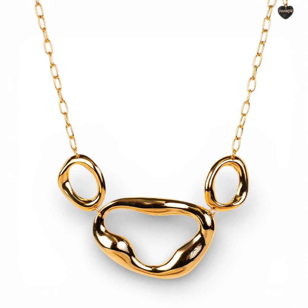 COLLANA GIROCOLLO CON ANELLI IRREGOLARI