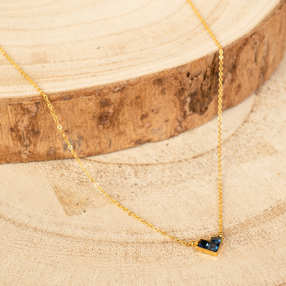 COLLANA GIROCOLLO CON CUORE QUADRATO