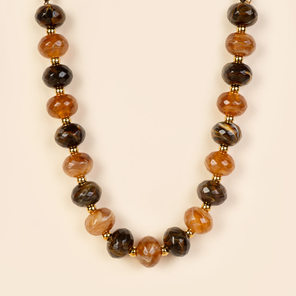 COLLANA GIROCOLLO CON PIETRE OVALI SFACCETTATE