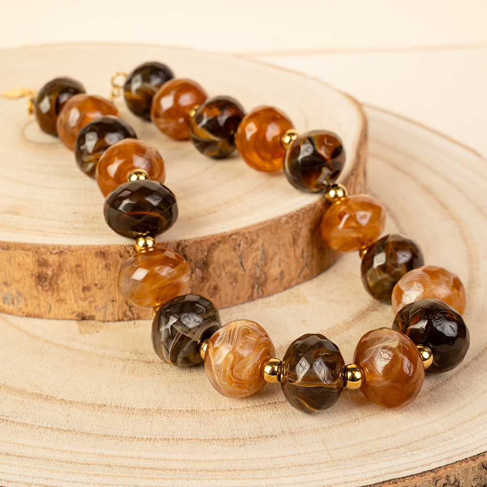 COLLANA GIROCOLLO CON PIETRE OVALI SFACCETTATE