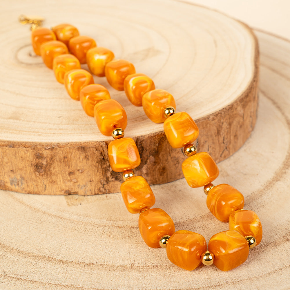 COLLANA GIROCOLLO CON PIETRE QUADRATE