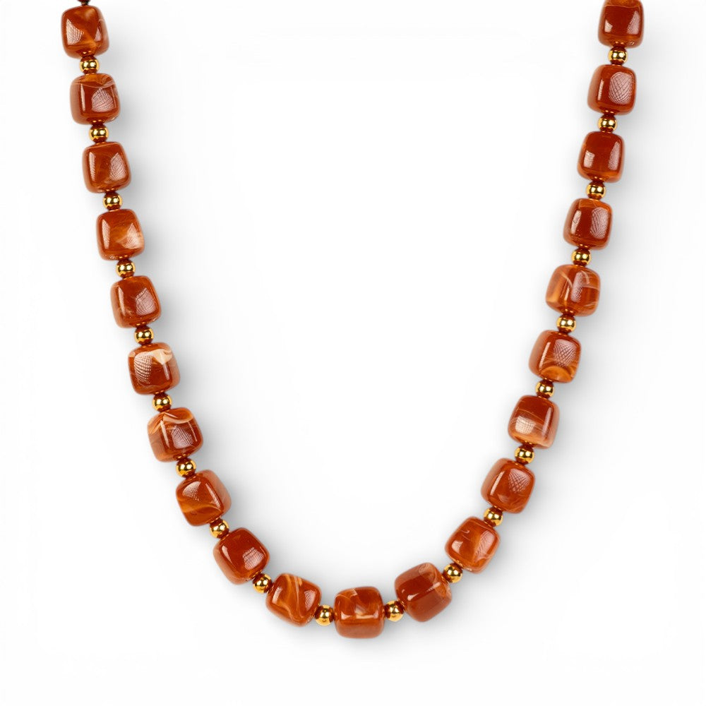 COLLANA GIROCOLLO CON PIETRE QUADRATE