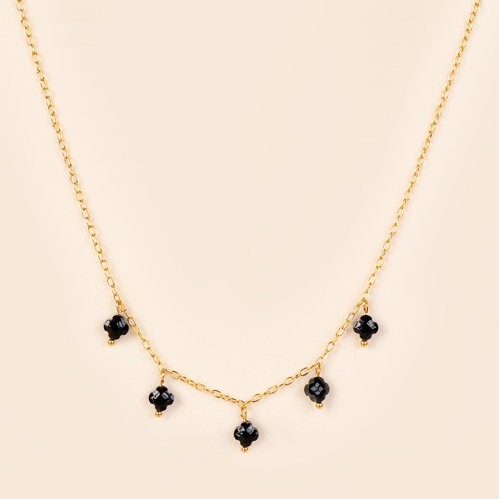 COLLANA GIROCOLLO CON FIORI PENDENTI