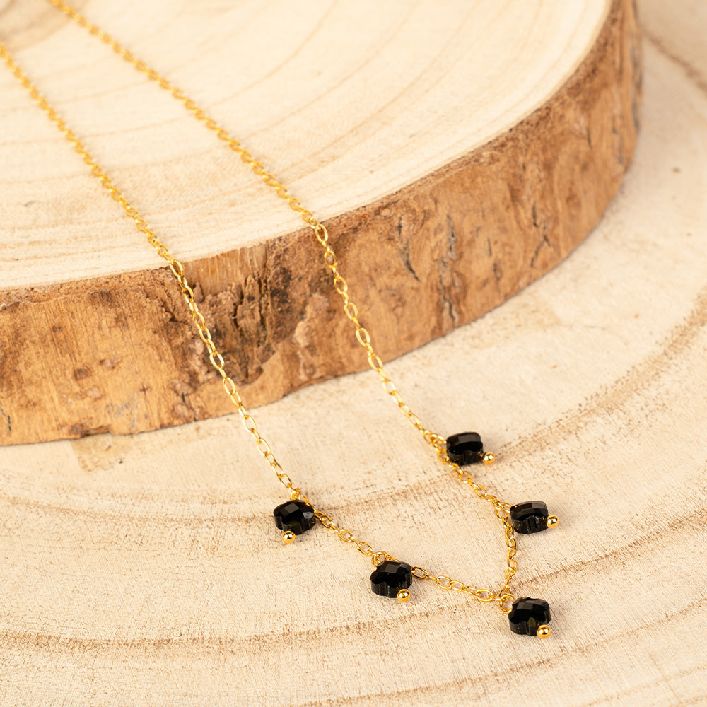 COLLANA GIROCOLLO CON FIORI PENDENTI