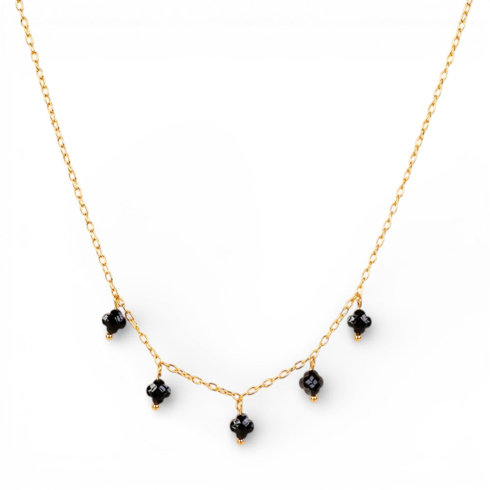 COLLANA GIROCOLLO CON FIORI PENDENTI