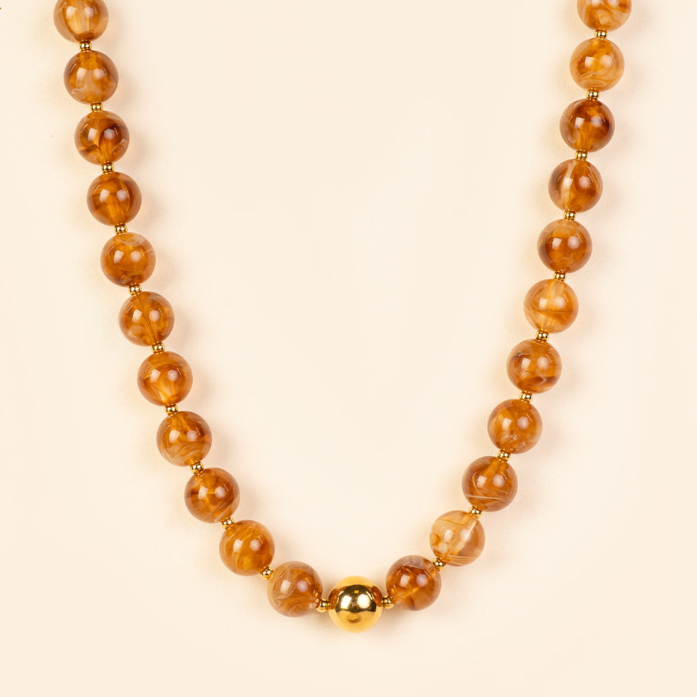 COLLANA GIROCOLLO CON PIETRE ROTONDE E METALLICHE