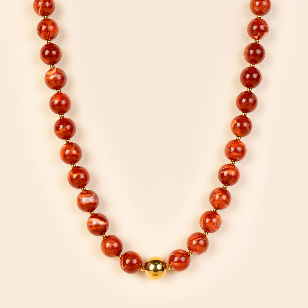 COLLANA GIROCOLLO CON PIETRE ROTONDE E METALLICHE