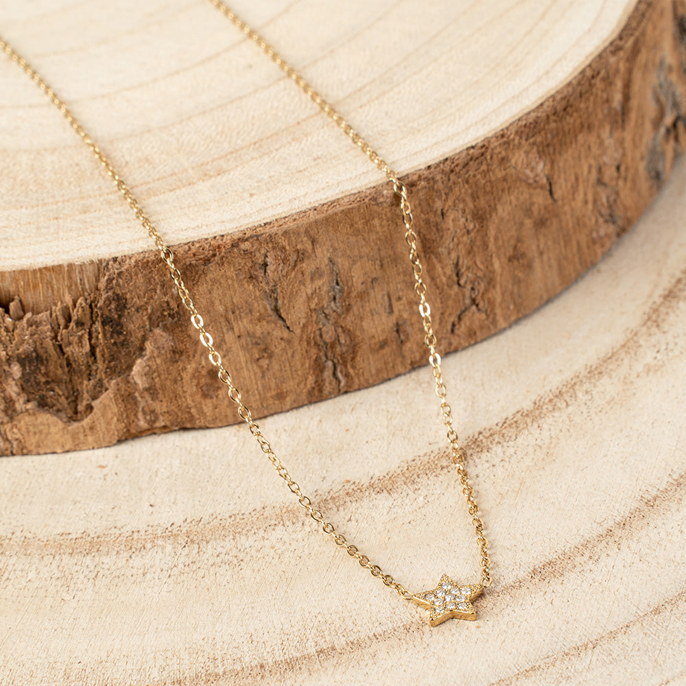 COLLANA GIROCOLLO A CATENA CON STELLA DI STRASS