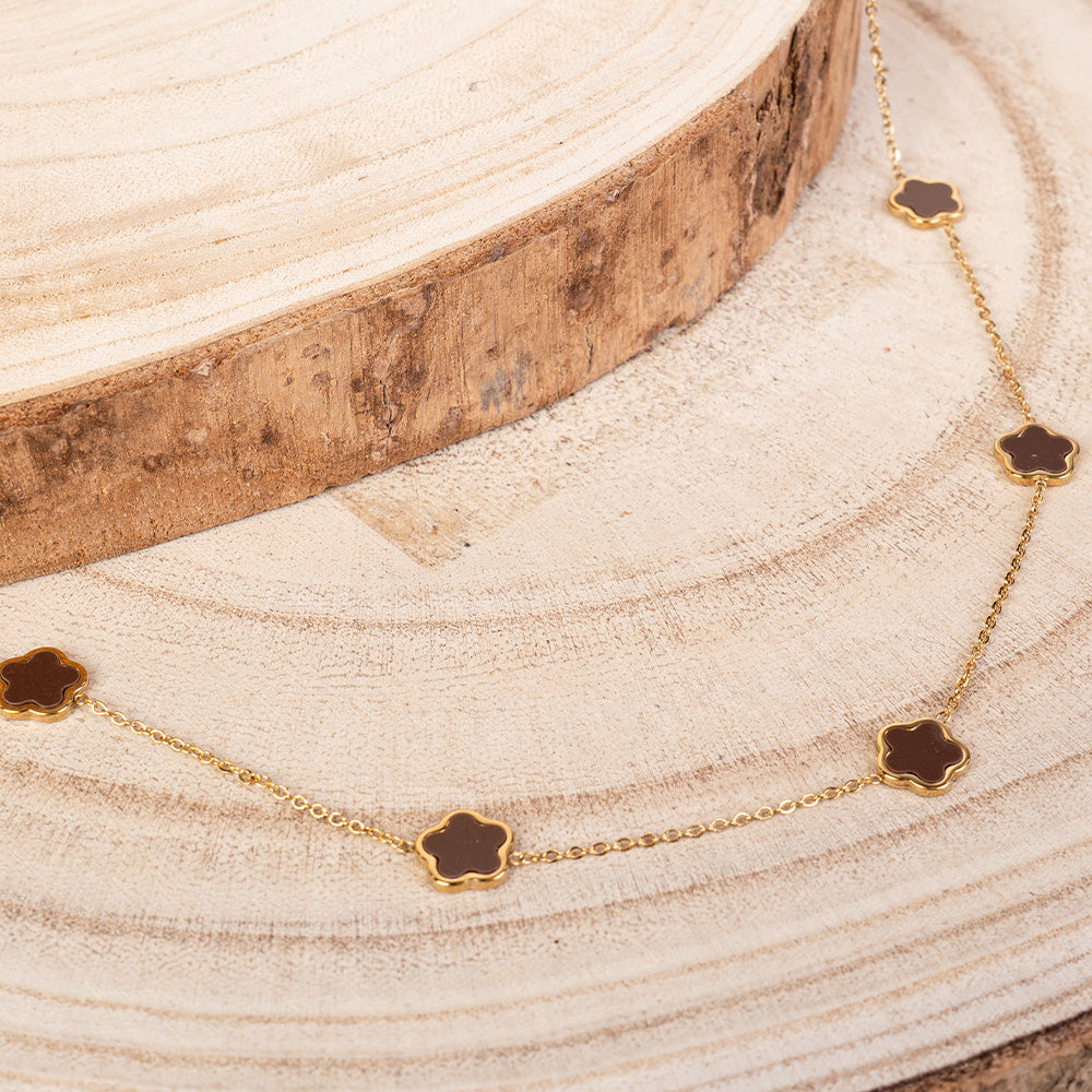 COLLANA GIROCOLO A CATENA CON FIORI