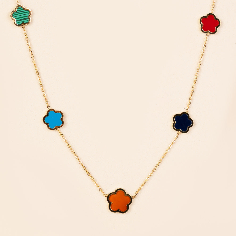 COLLANA GIROCOLO A CATENA CON FIORI