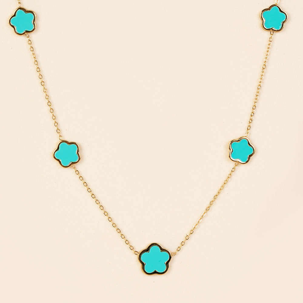 COLLANA GIROCOLO A CATENA CON FIORI