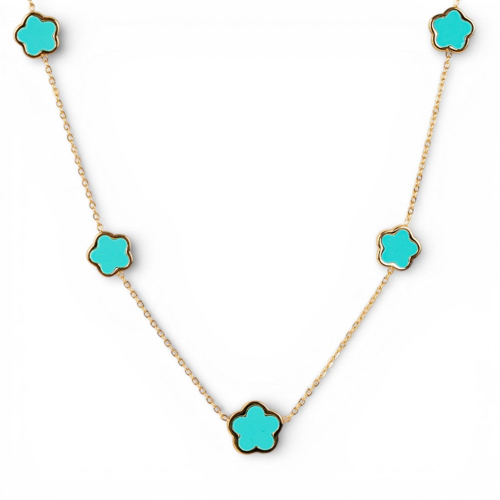 COLLANA GIROCOLO A CATENA CON FIORI