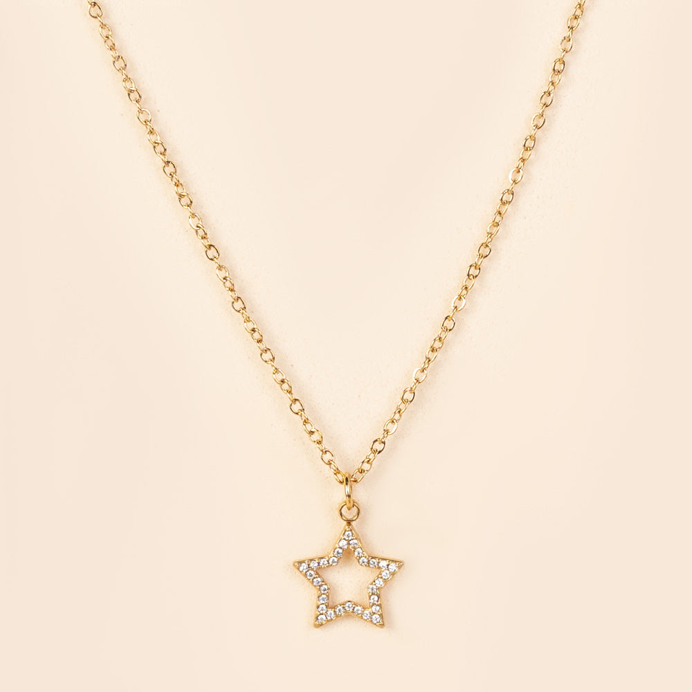 COLLANA GIROCOLO A CATENA CON STELLA DI STRASS