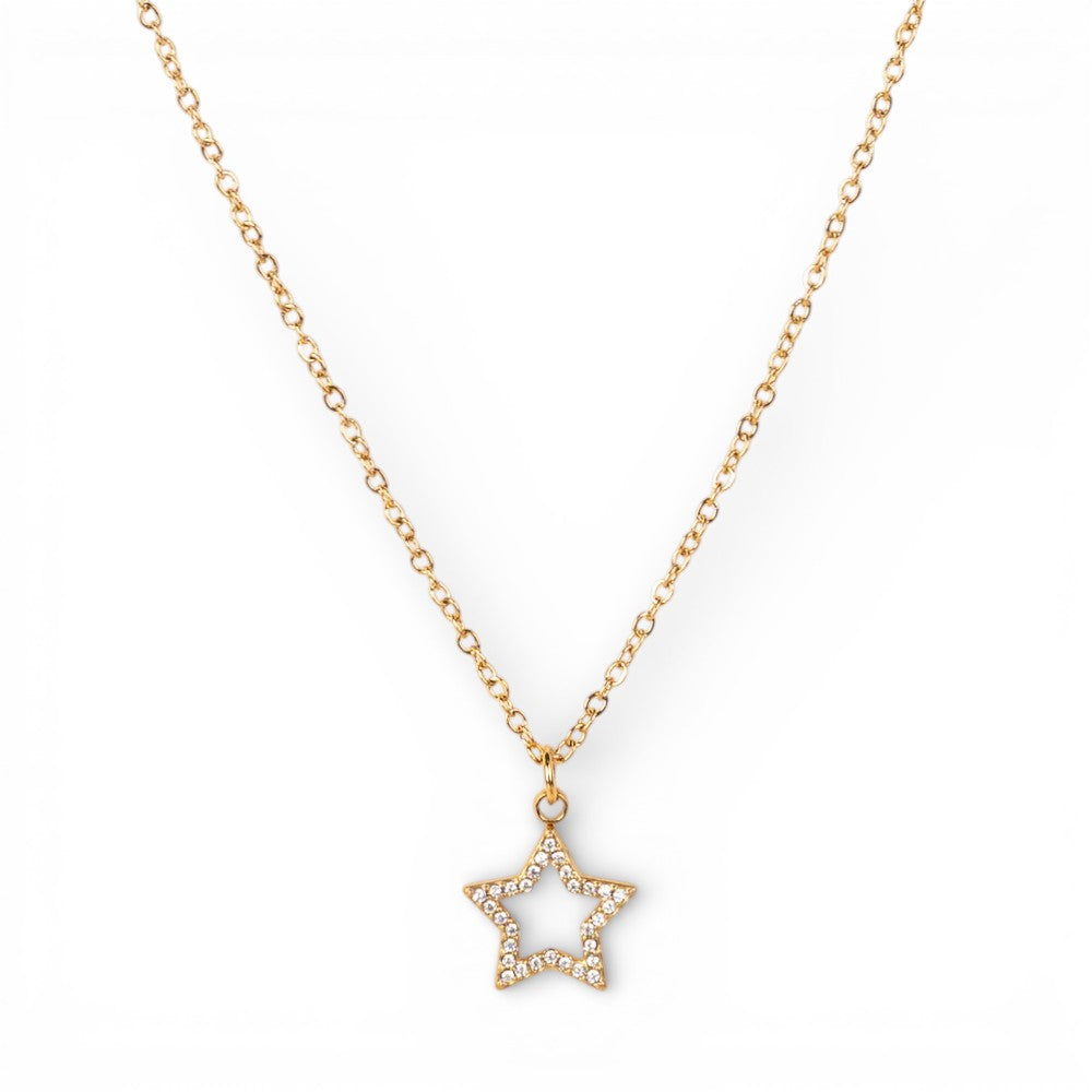 COLLANA GIROCOLO A CATENA CON STELLA DI STRASS