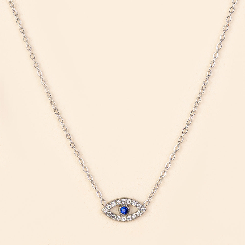 COLLANA GIROCOLO A CATENA CON OCCHIO DI STRASS