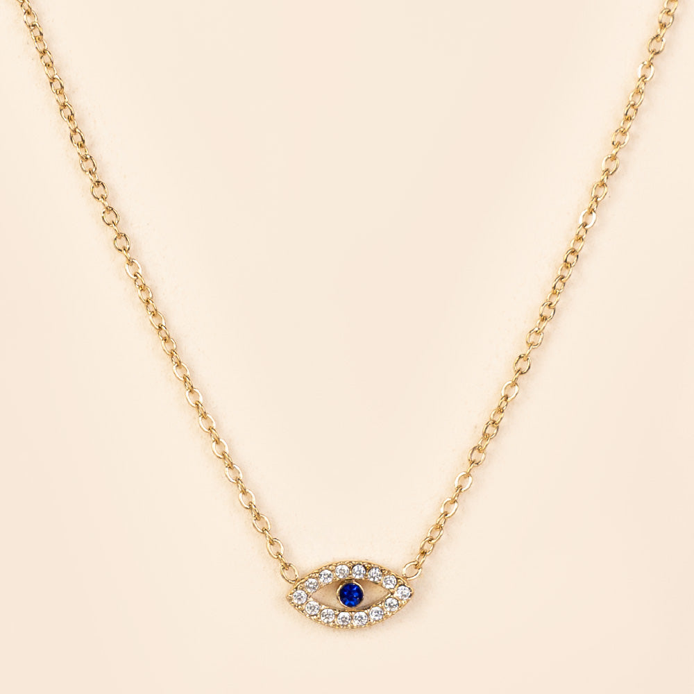 COLLANA GIROCOLO A CATENA CON OCCHIO DI STRASS