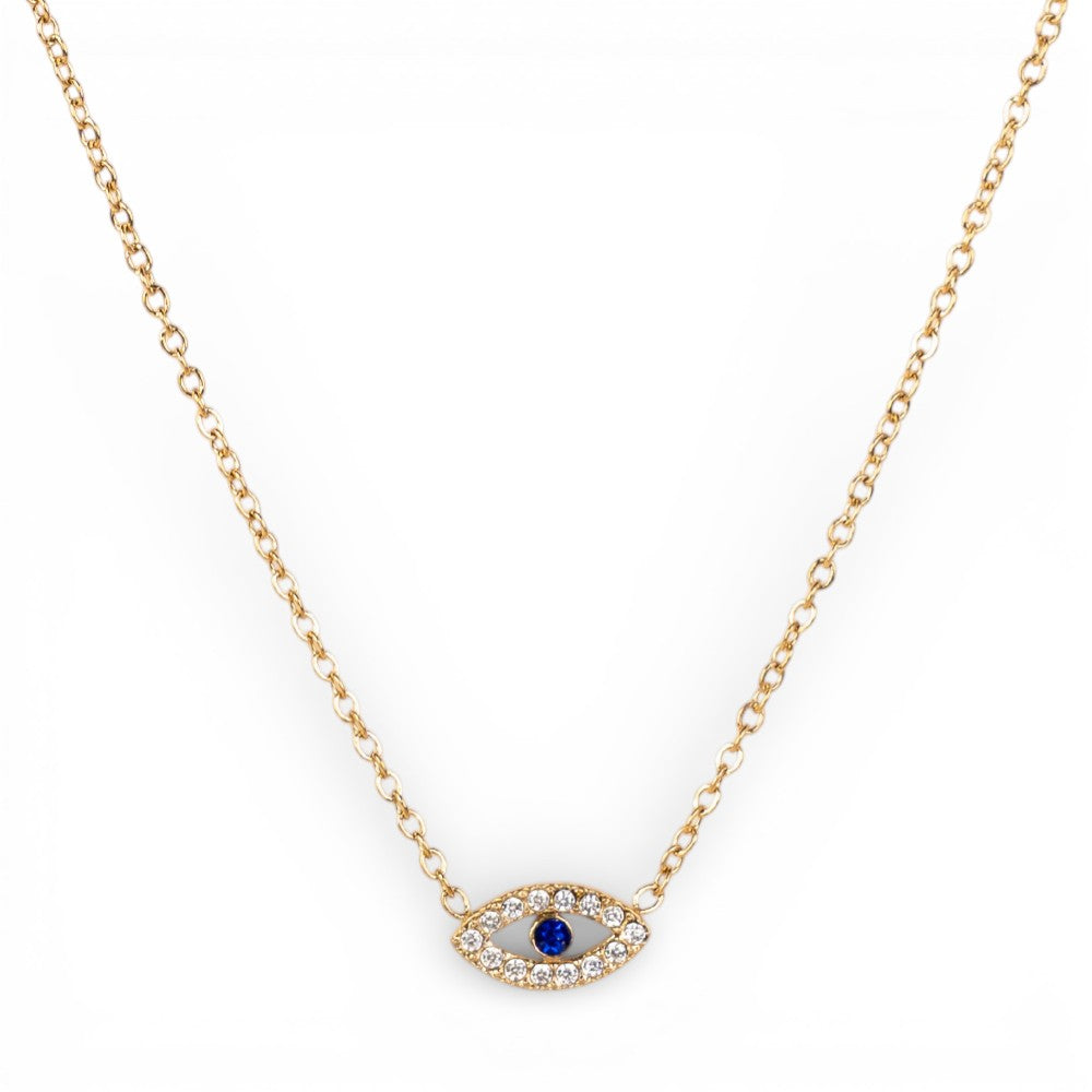 COLLANA GIROCOLO A CATENA CON OCCHIO DI STRASS