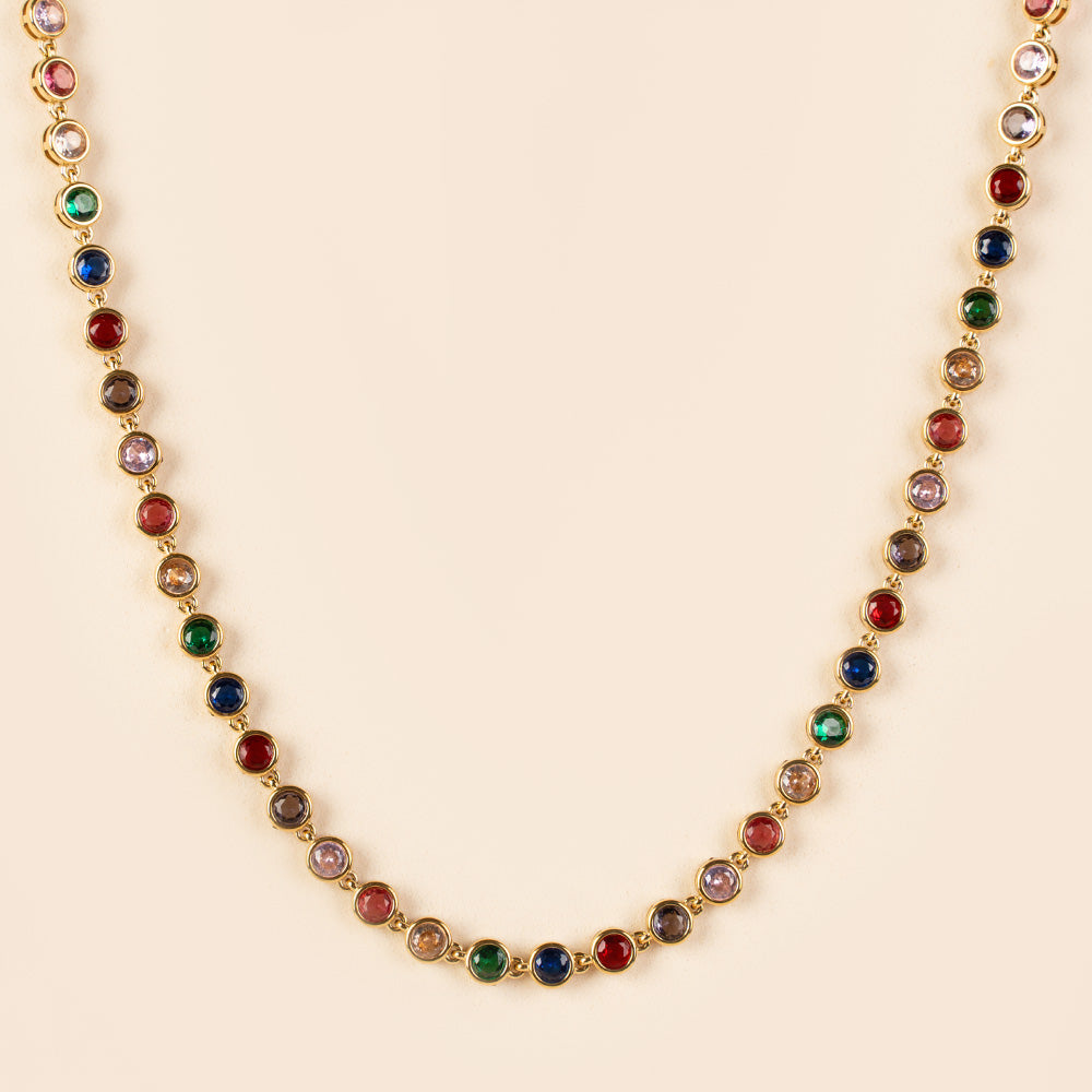 COLLANA GIROCOLLO CON STRASS ROTONDI