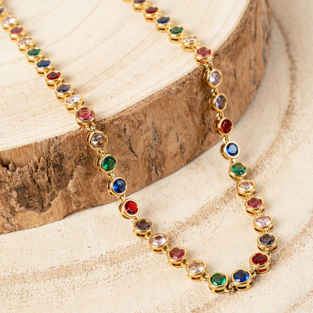 COLLANA GIROCOLLO CON STRASS ROTONDI