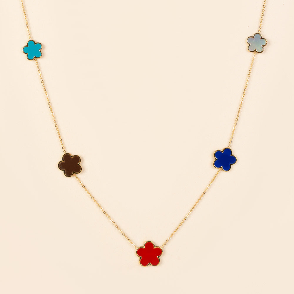 COLLANA LUNGA A CATENA CON FIORI