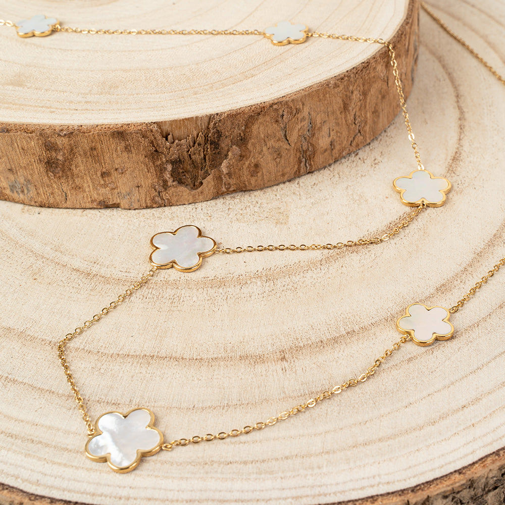 COLLANA LUNGA A CATENA CON FIORI