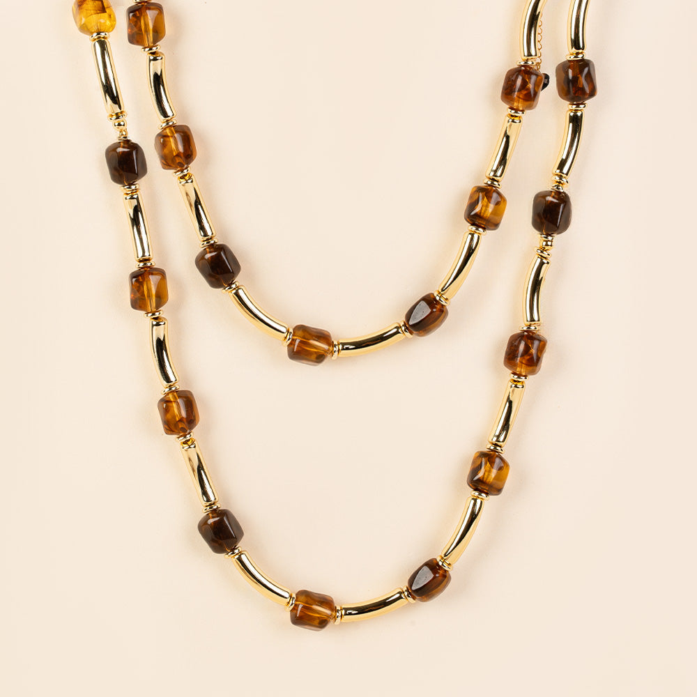 COLLANA GIROCOLO CON PIETRE E INSERTI A CILINDRO