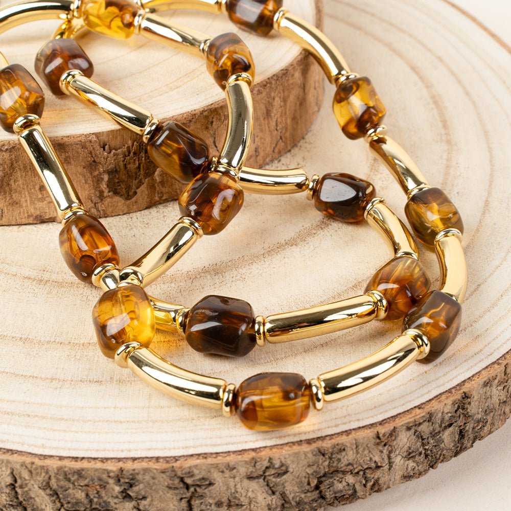 COLLANA GIROCOLO CON PIETRE E INSERTI A CILINDRO