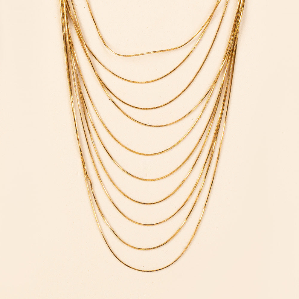 COLLANA GIROCOLLO MULTIFILO CON TRAMA A CODA DI TOPO