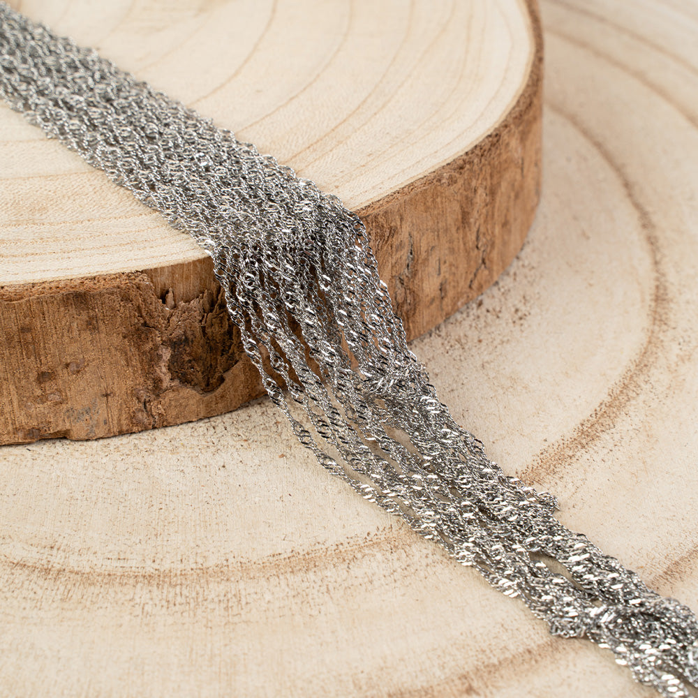 COLLANA GIROCOLLO MULTIFILO A CATENA PIATTA