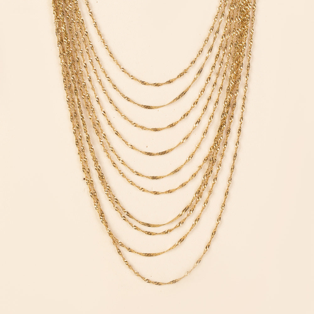 COLLANA GIROCOLLO MULTIFILO A CATENA PIATTA