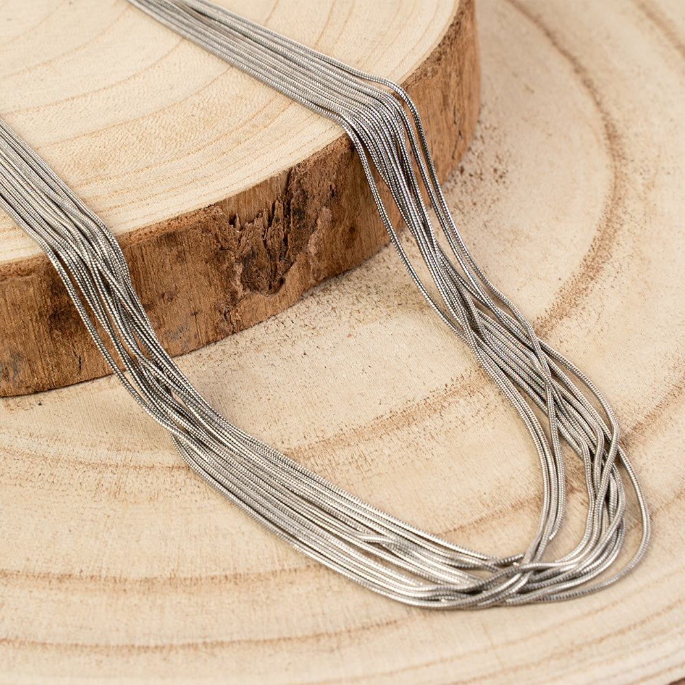 COLLANA GIROCOLLO MULTIFILO CON TRAMA A CODA DI TOPO