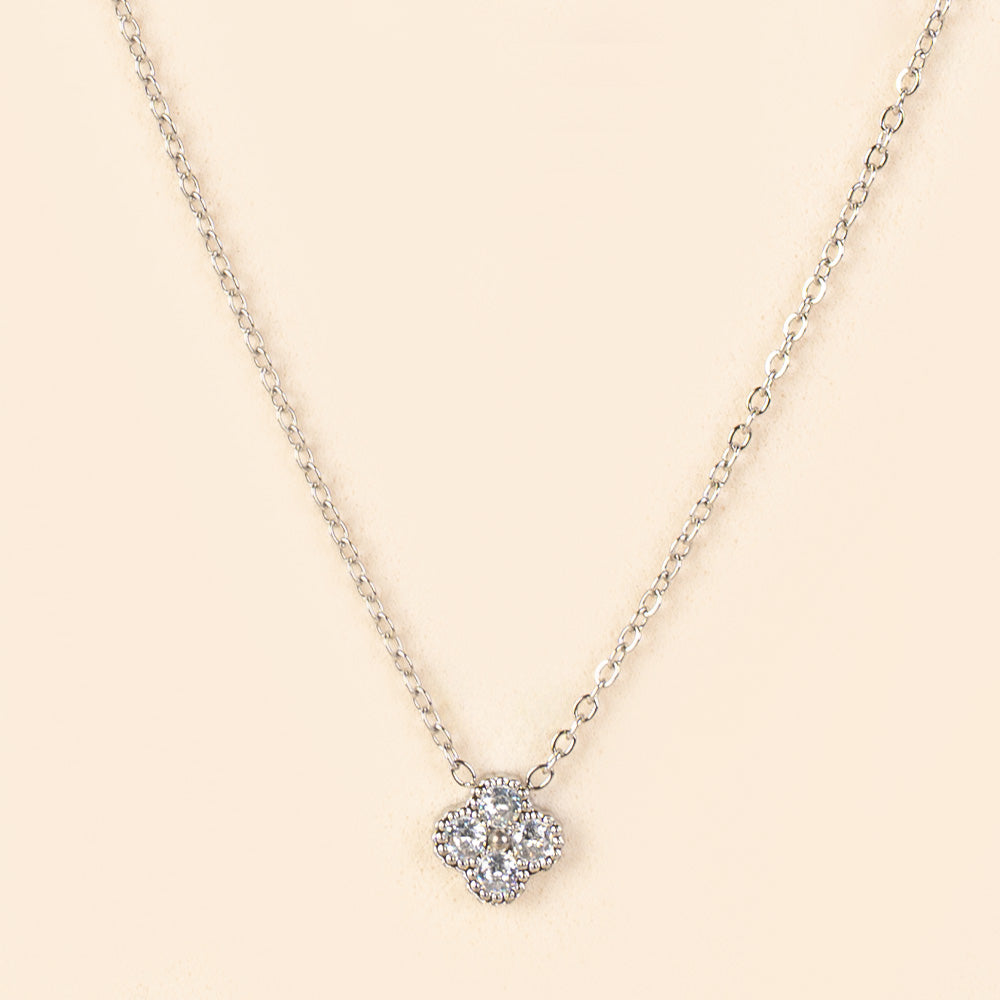 COLLANA GIROCOLLO CON FIORE CON STRASS