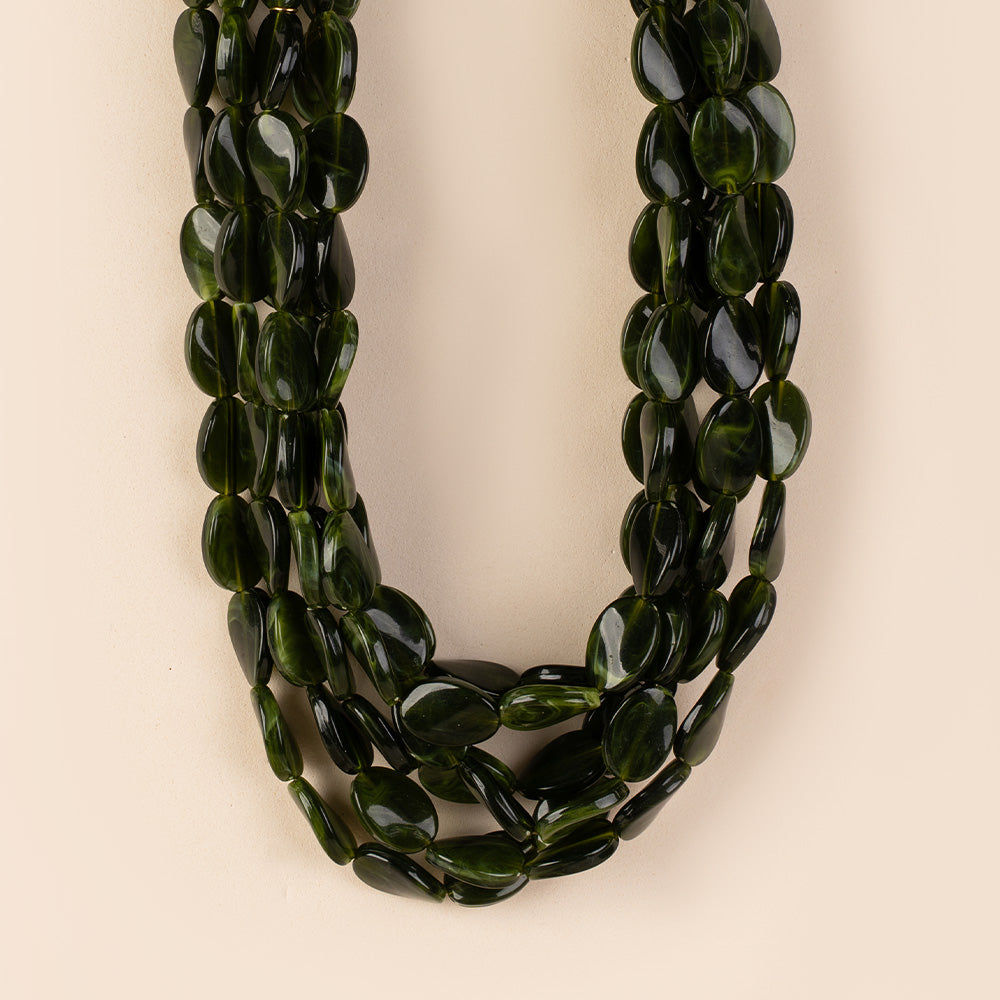 COLLANA MULTIFILO A VIROCOLLO CON UNITA' IN RESINA MARMORIZZATA