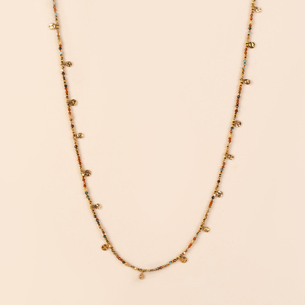 COLLANA LUNGA CON MINI CRISTALLI COLORATI