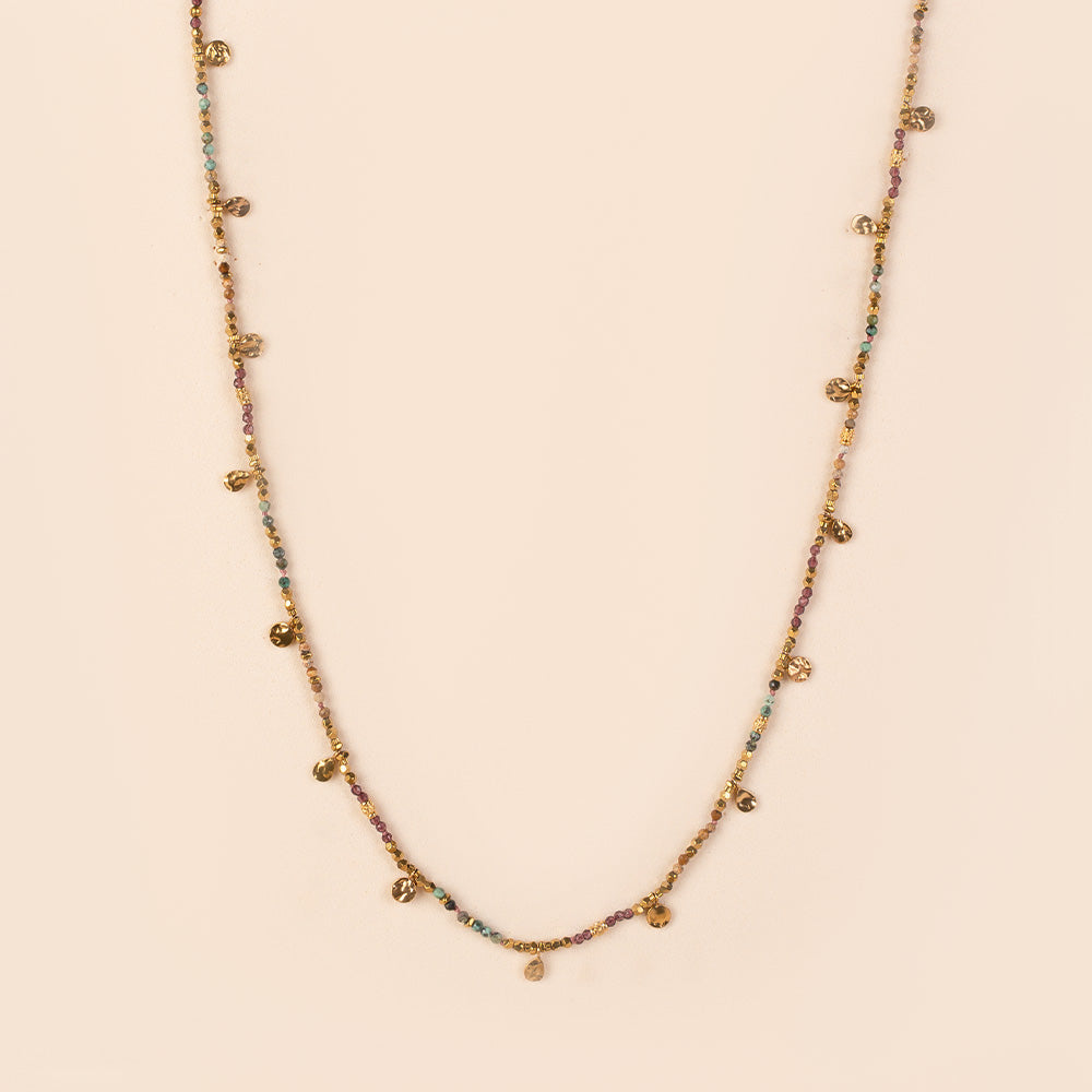 COLLANA LUNGA CON MINI CRISTALLI COLORATI