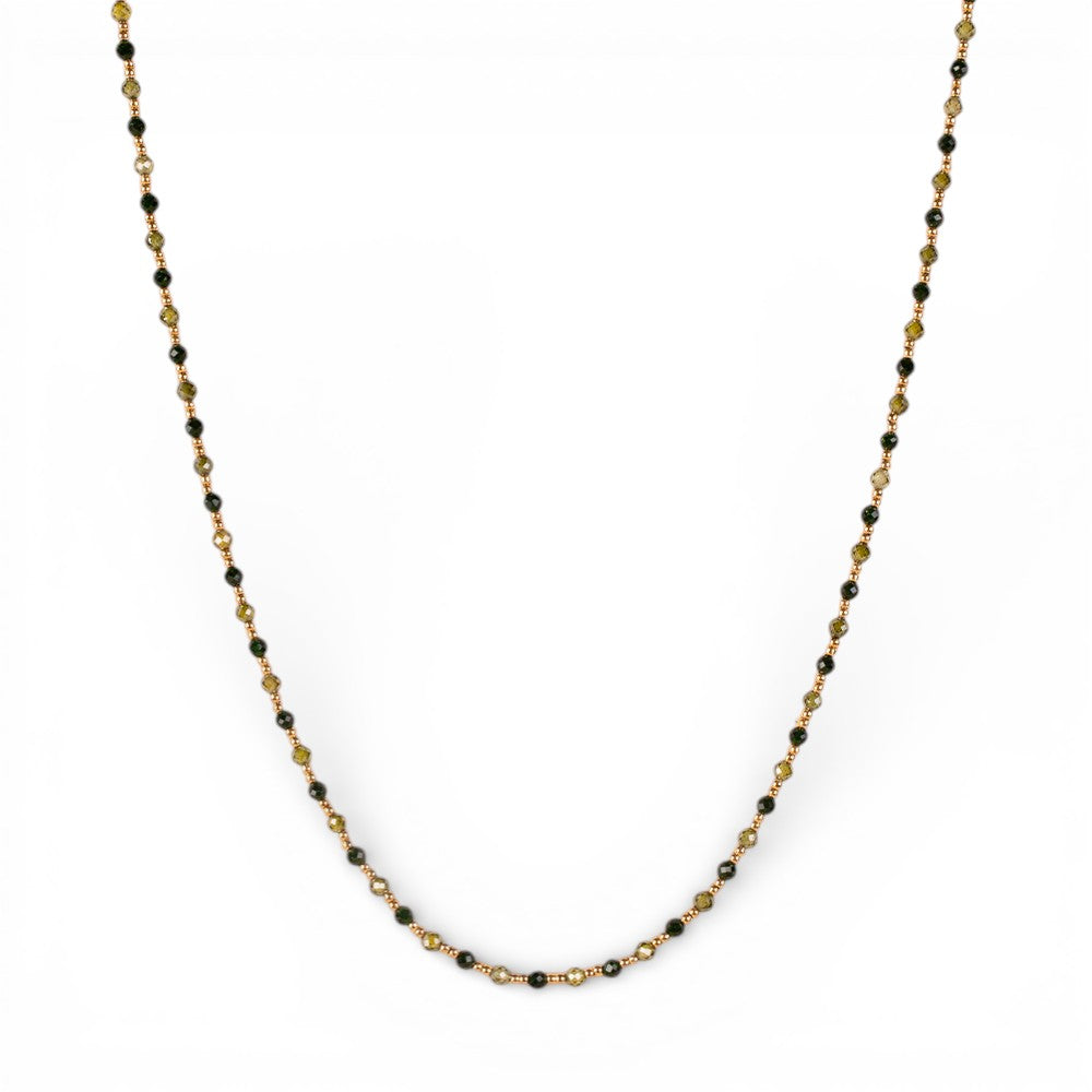 COLLANA GIROCOLLO CON PIETRE ROTONDE COLORATE ALTERNATE