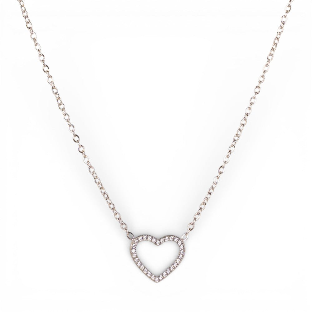 COLLANA A GIROCOLLO CON CUORE RICOPERTO DI STRASS