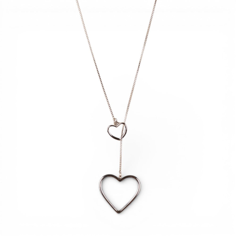 COLLANA LUNGA CON DUE CUORI SALI E SCENDI