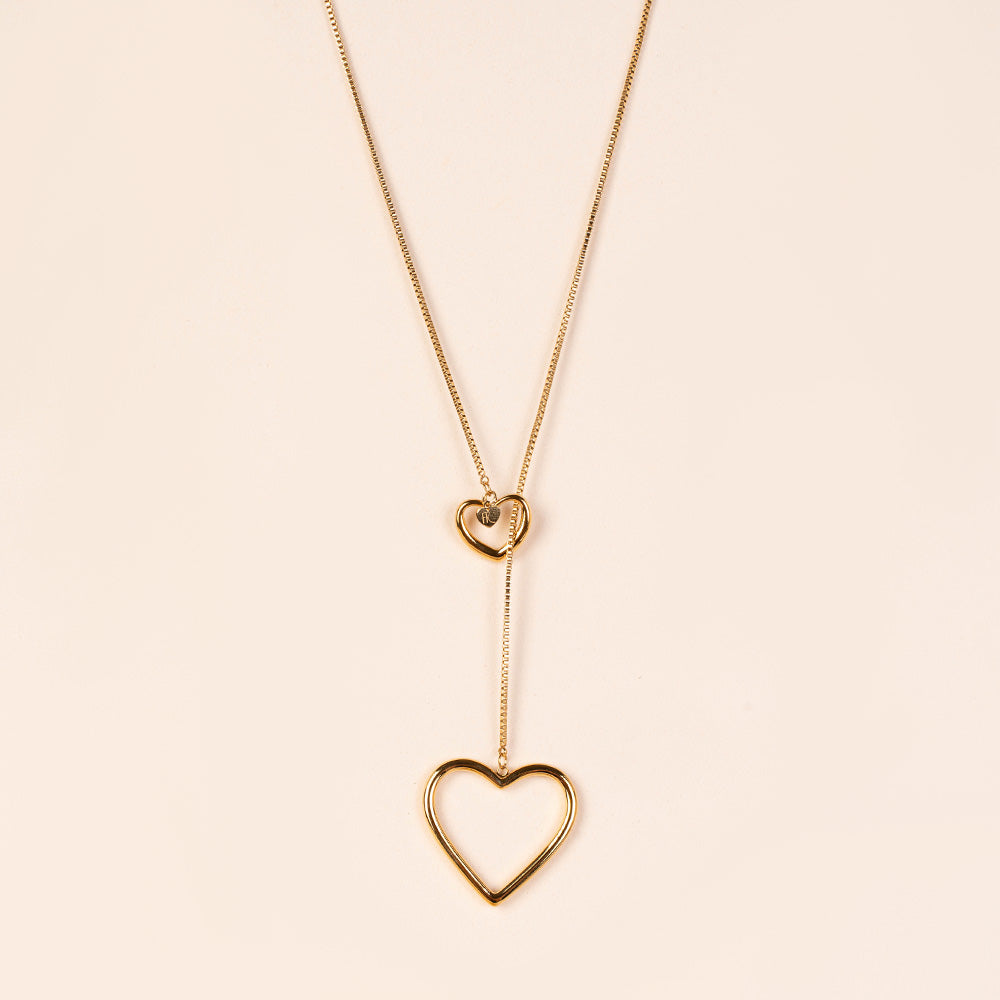 COLLANA LUNGA CON DUE CUORI SALI E SCENDI