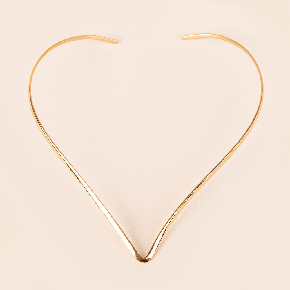 COLLANA RIGIDA A V ARROTONDATA