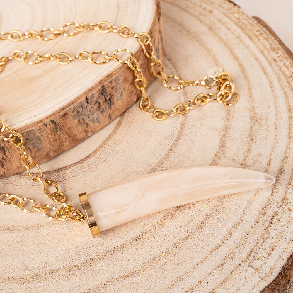 COLLANA LUNGA A CATENA CON CORNO GRANDE