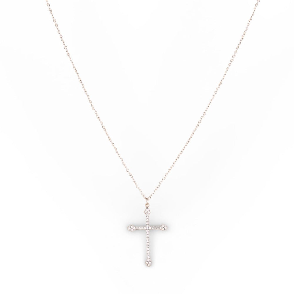 COLLANA A GIROCOLLO CON CROCE PENDENTE FINA