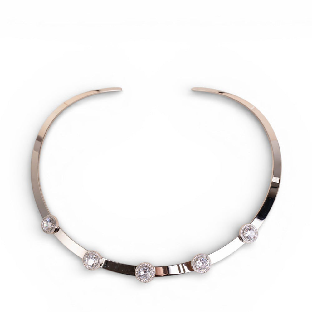 COLLANA RIGIDA CIRCOLARE CON STRASS GRANDI